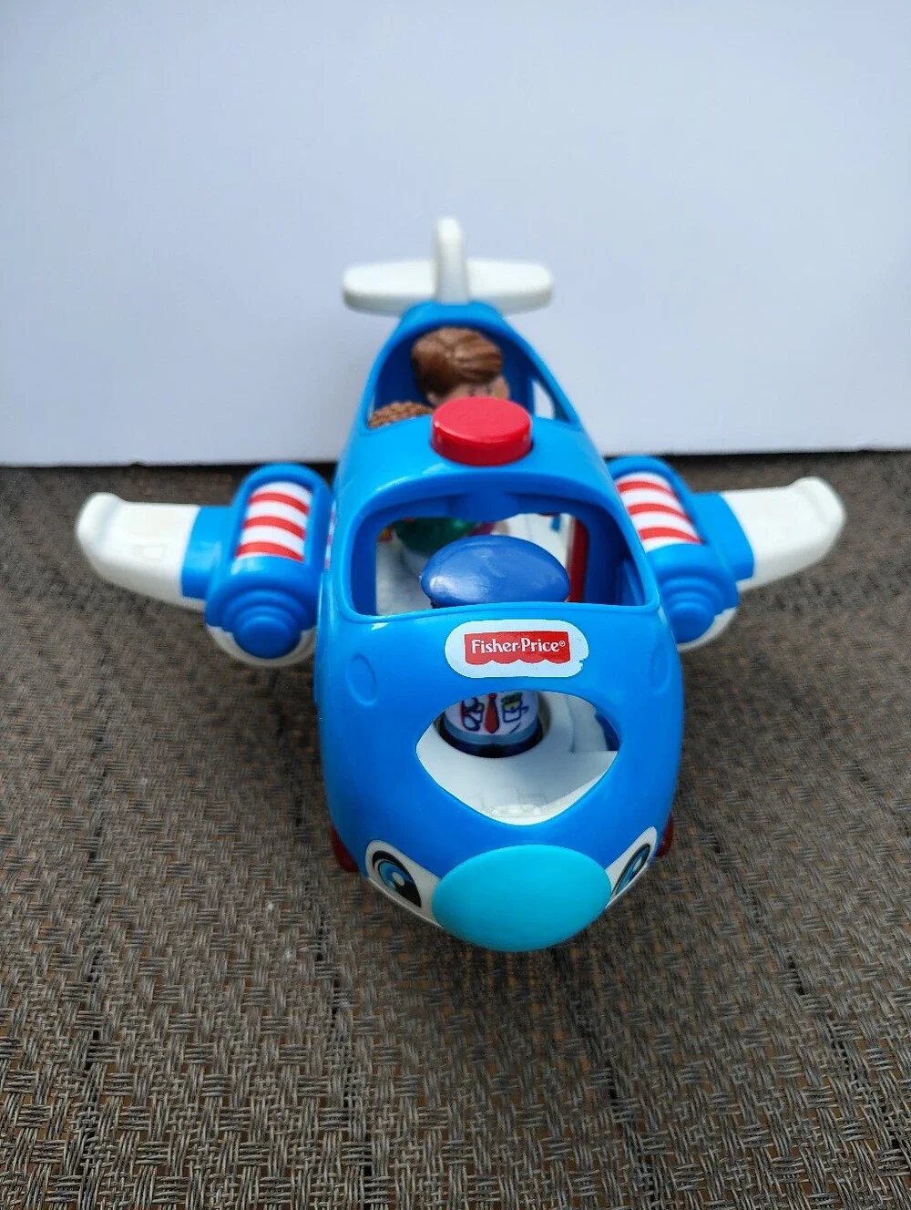 Fisher Price Little People Blue Jet Plane Musical Sounds Talking with 3 People